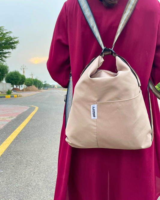 Everyday Tote Backpack - Beige