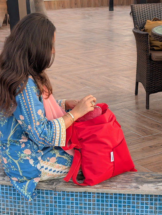 Everyday Tote Backpack - Red