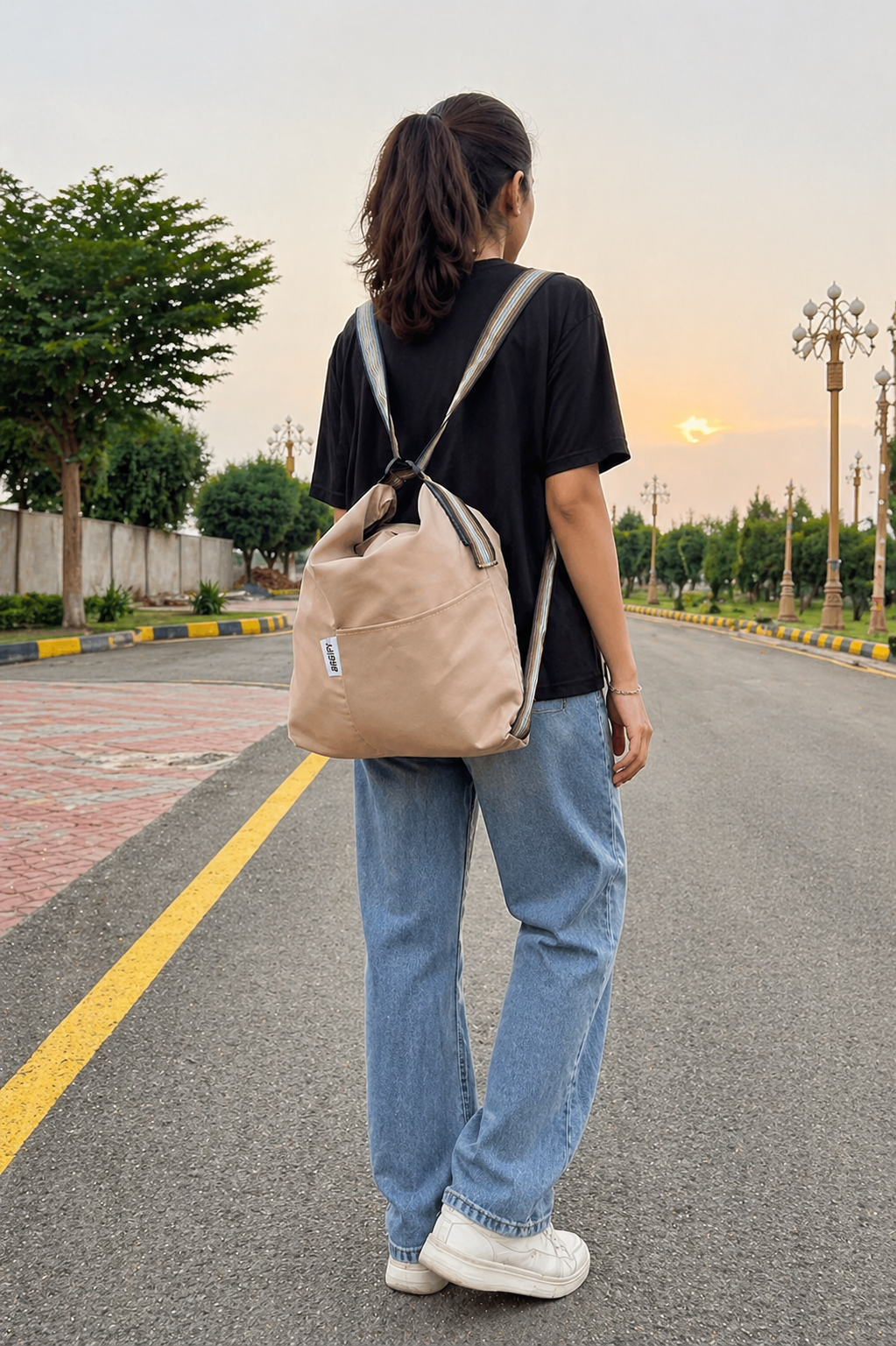 Everyday Tote Backpack - Beige