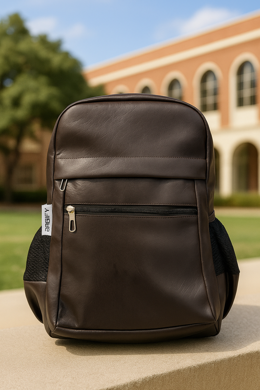 Bagify Leather Laptop Backpack - Brownish