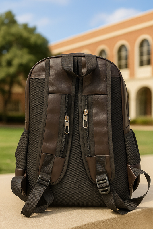 Bagify Leather Laptop Backpack - Brownish