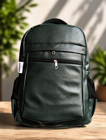 Bagify Leather Laptop Backpack - Pine