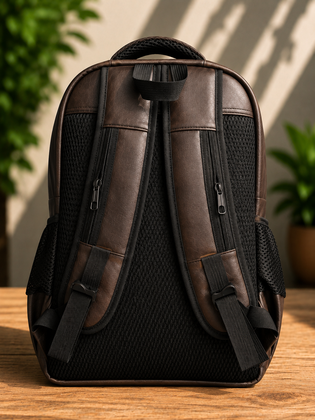 Bagify Leather Laptop Backpack - Brownish
