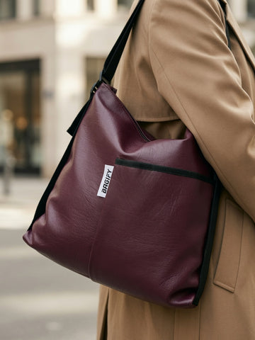 Everyday 2in 1 Tote Backpack -  Leather Burgundy