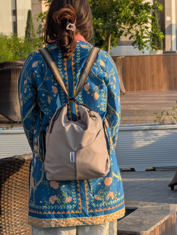 Everyday Tote Backpack - White Grey