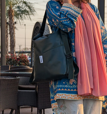 Everyday Tote Backpack - Leather Pine