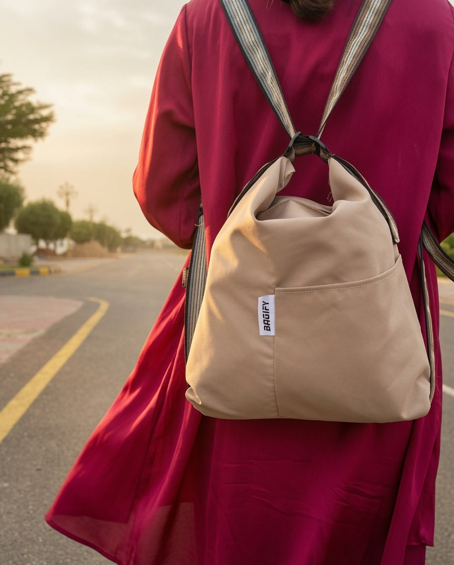 Everyday 2 in 1 Tote Backpack - Beige