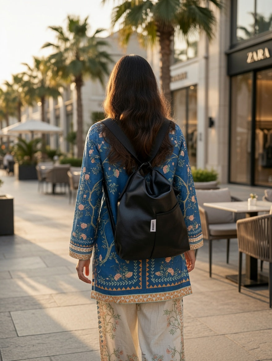 Everyday 2 in 1  Tote Backpack - Leather Black